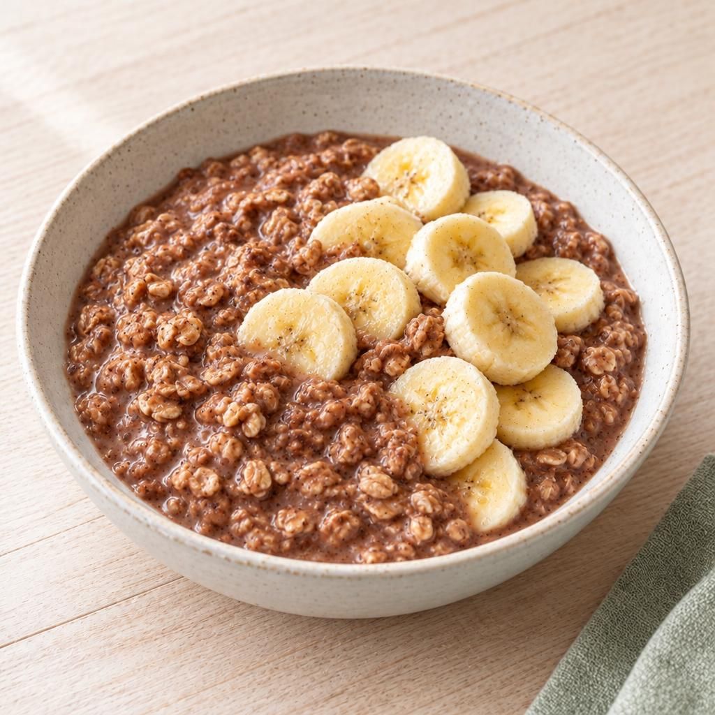 Schoko-Hafer-Müsli mit Banane (vegan)