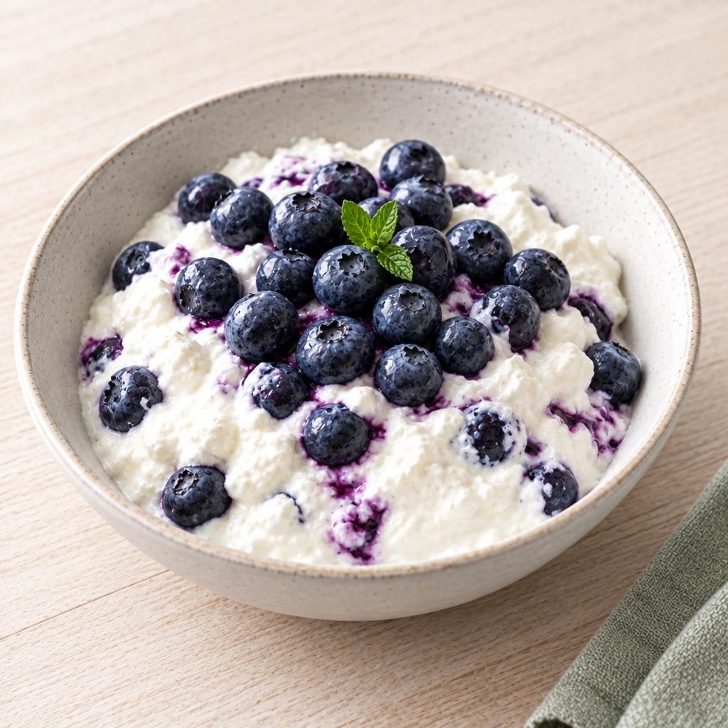 Quark mit Heidelbeeren