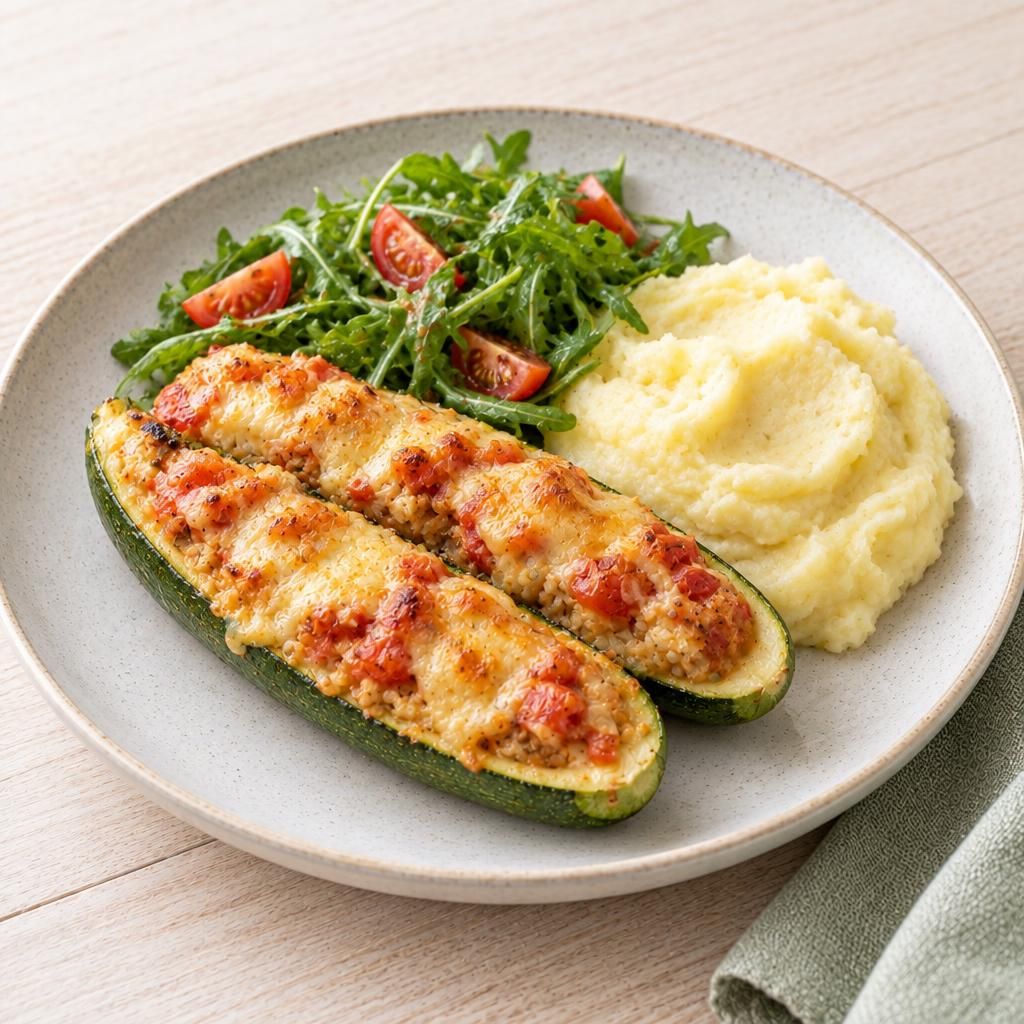 Gefüllte Zucchini mit Püree