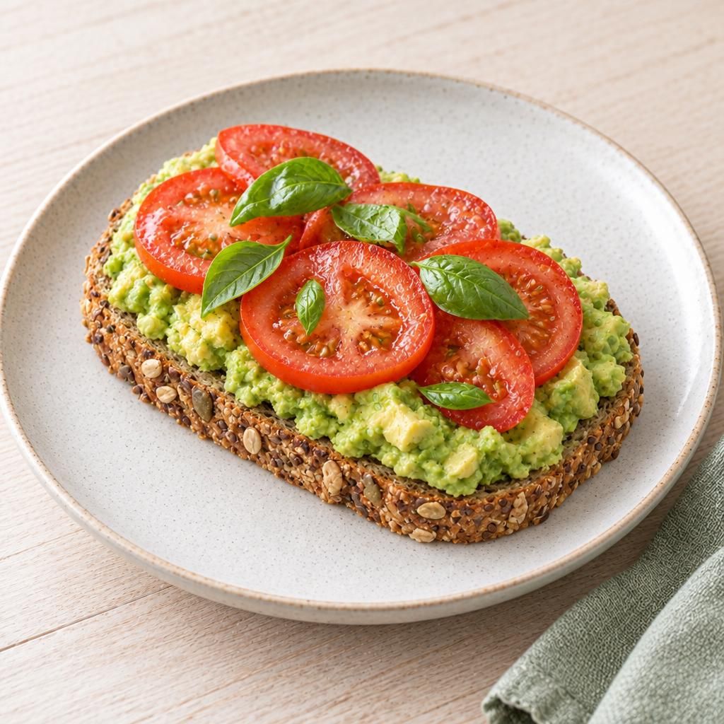 Brot mit Avocado und Tomate