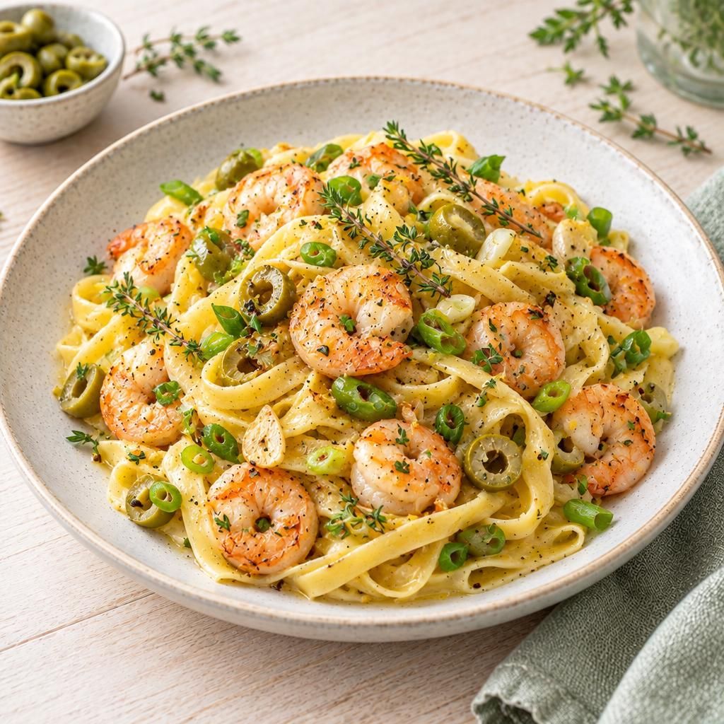 Tagliatelle mit Garnelen