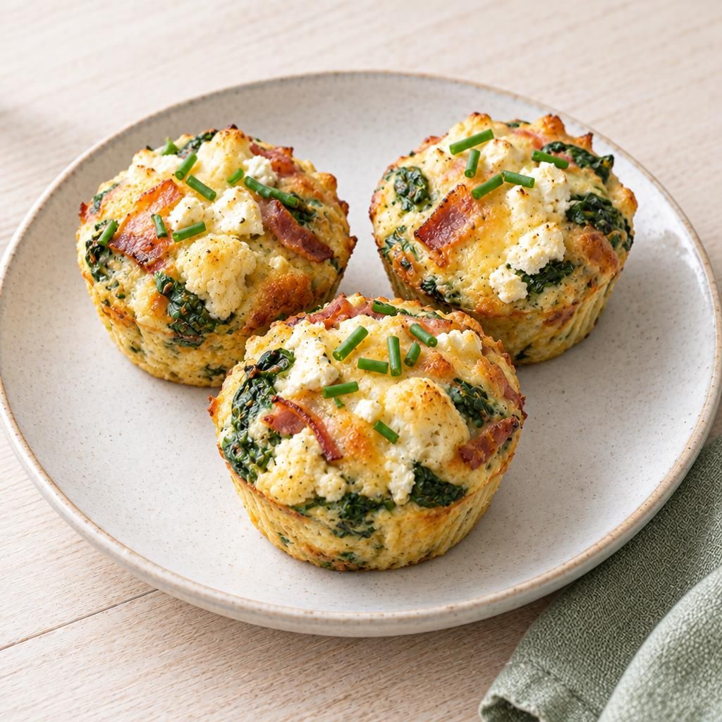 Blumenkohl-Feta-Spinat-Muffins