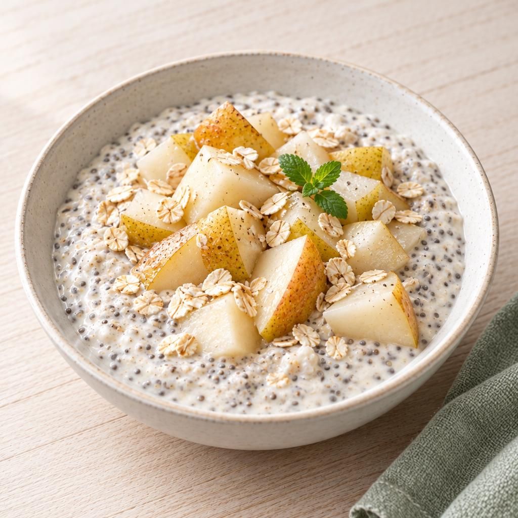Chiapudding mit Birne