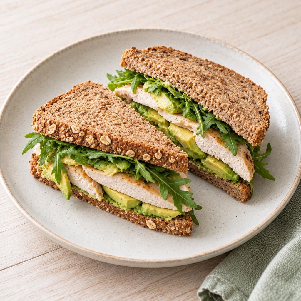 Sandwich mit Hähnchen und Avocado