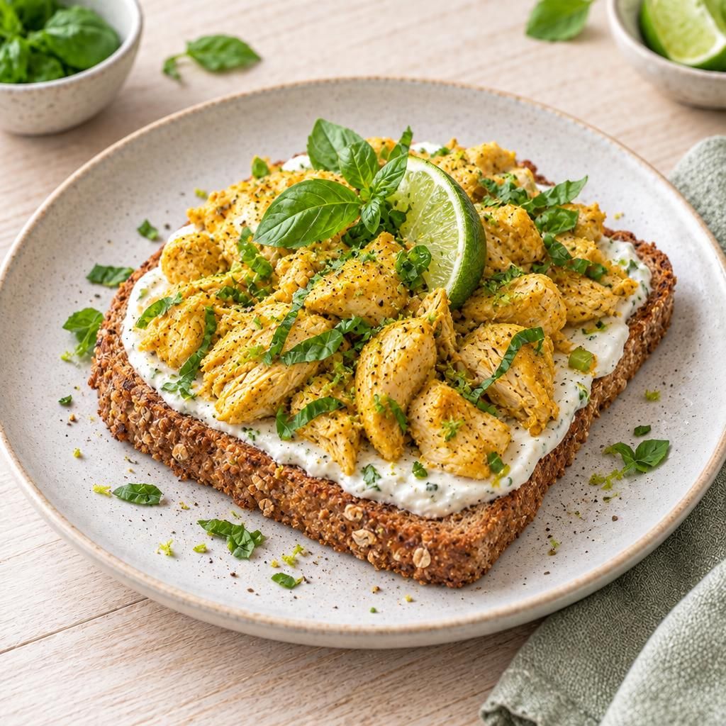 Toast mit Curryhähnchen