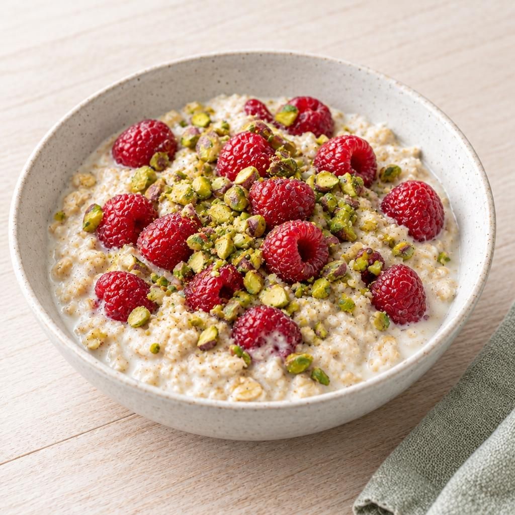 Haferflocken mit Himbeeren