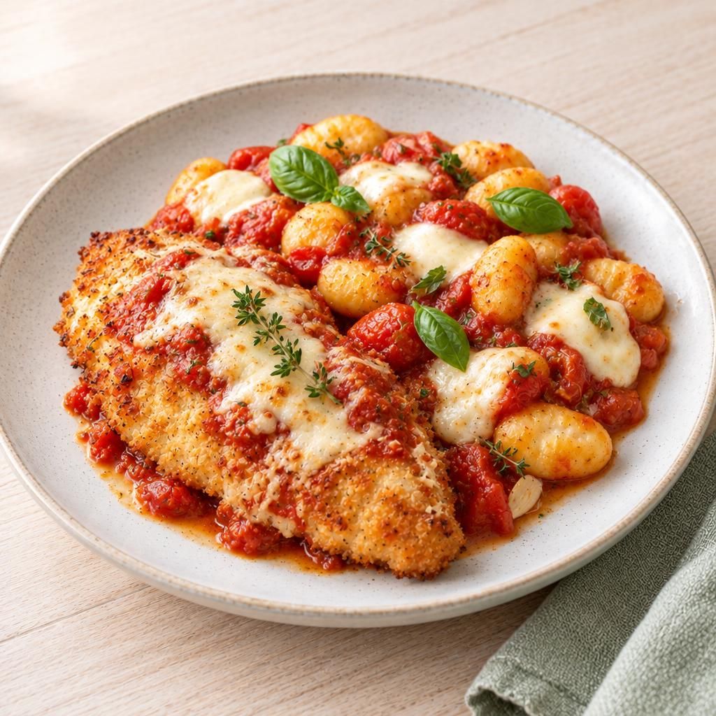 Parmesan-Hähnchen mit Tomatensugo