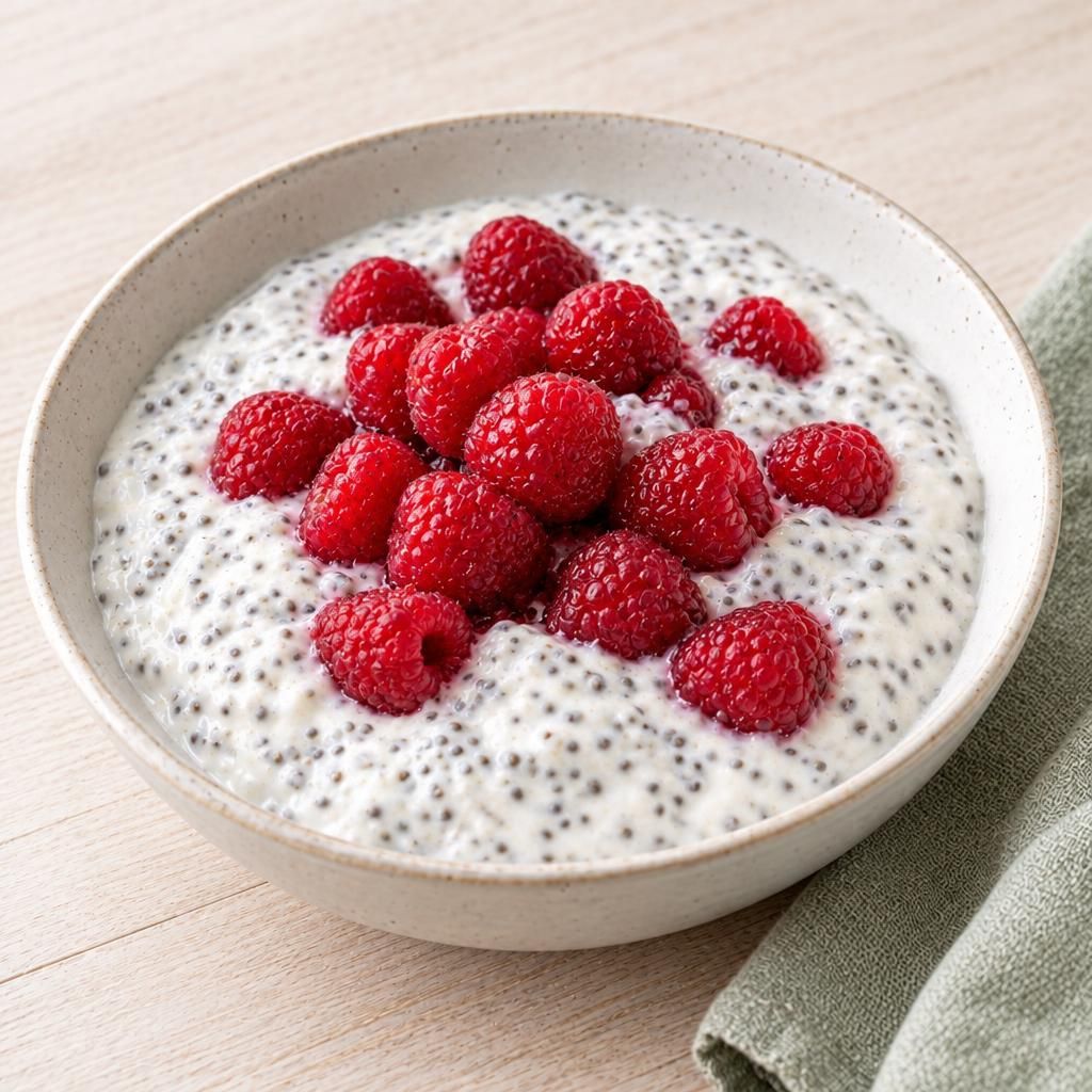 Chiajoghurt mit Himbeeren