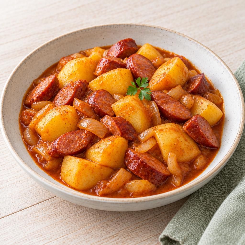 Kartoffelgulasch mit Kabanossi