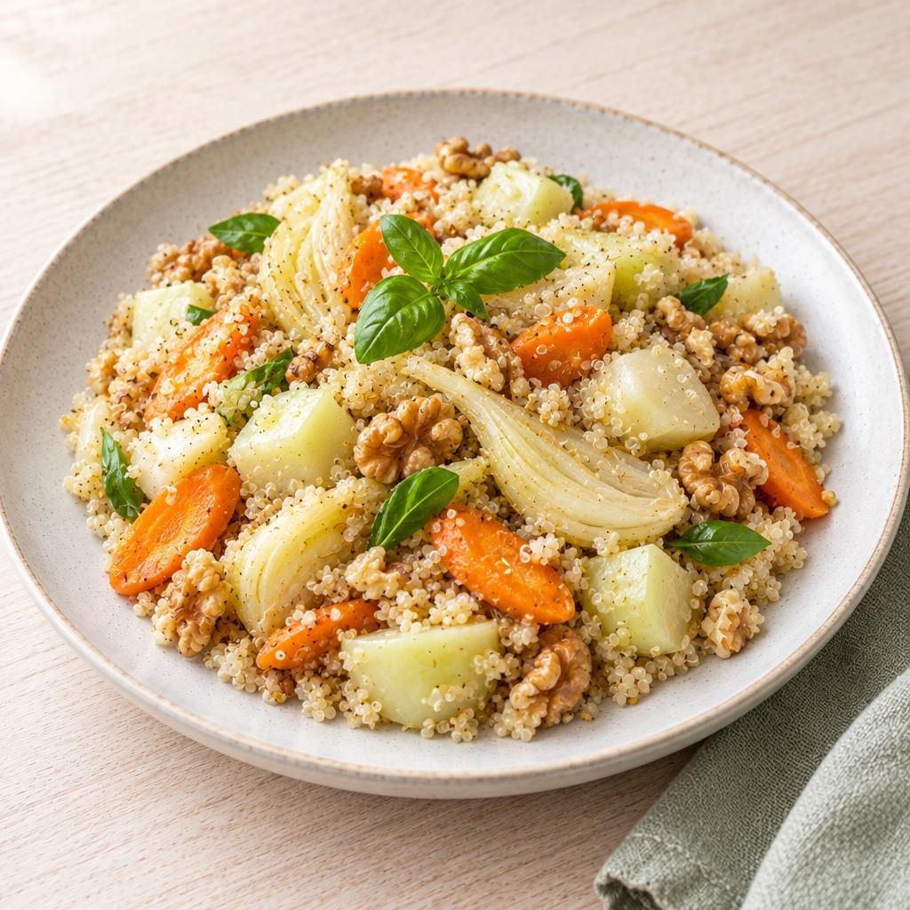 Quinoa mit Gemüse und Walnüssen
