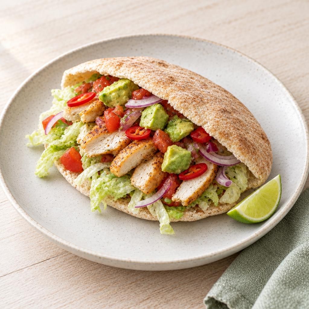 Pita mit Hähnchen und Salsa