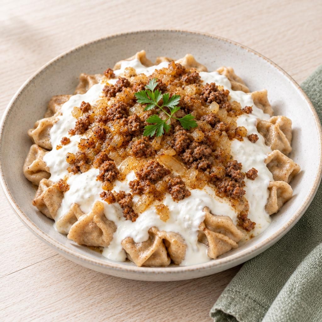Manti mit Joghurtsauce