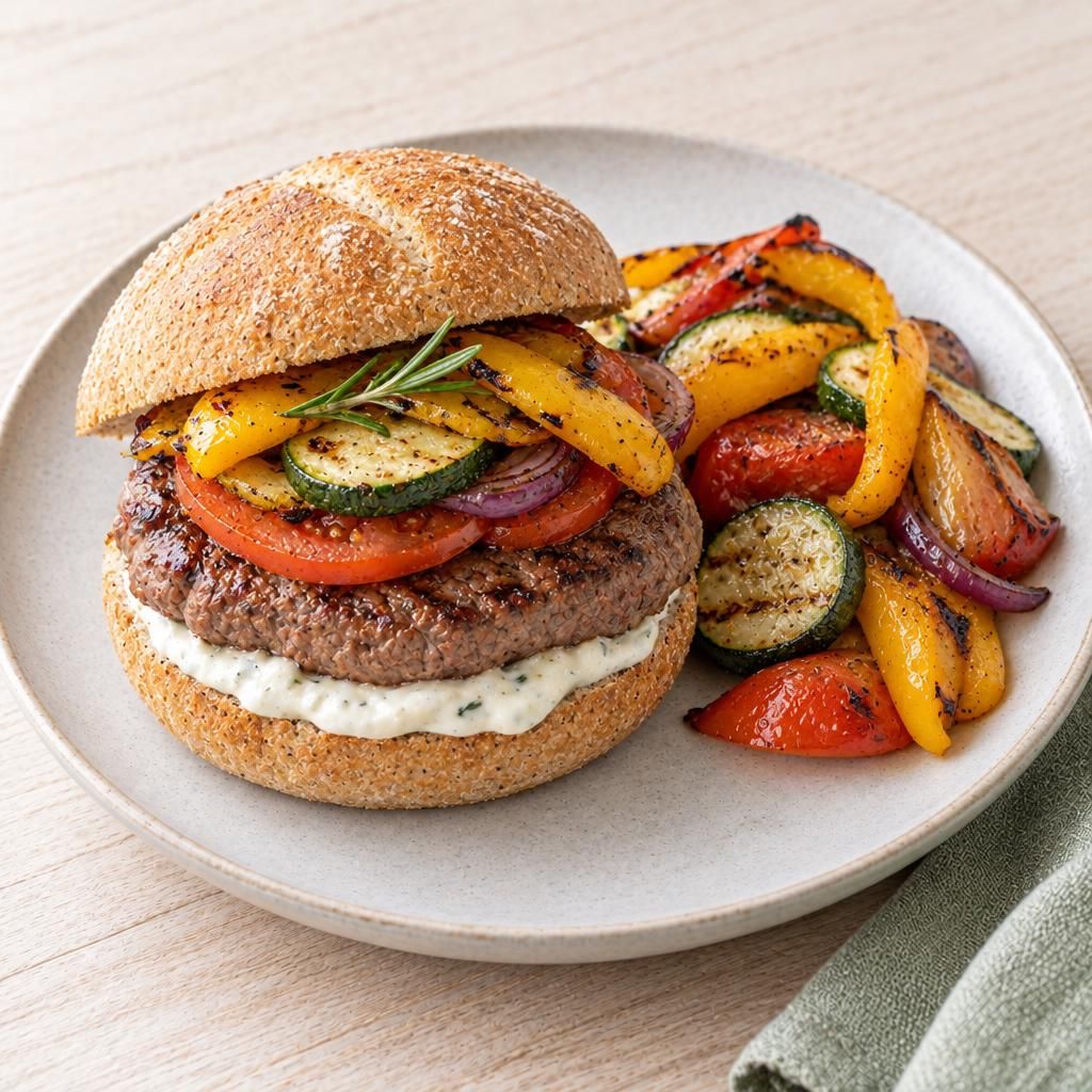 Burger mit Grillgemüse