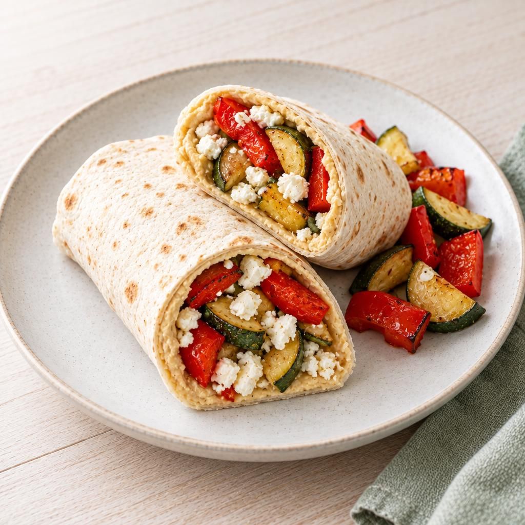 Hummus-Wraps mit Ofengemüse