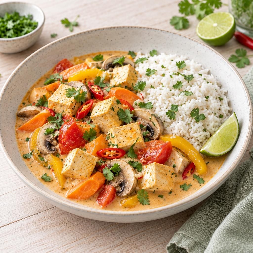 Tom Kha Tofu mit Reis