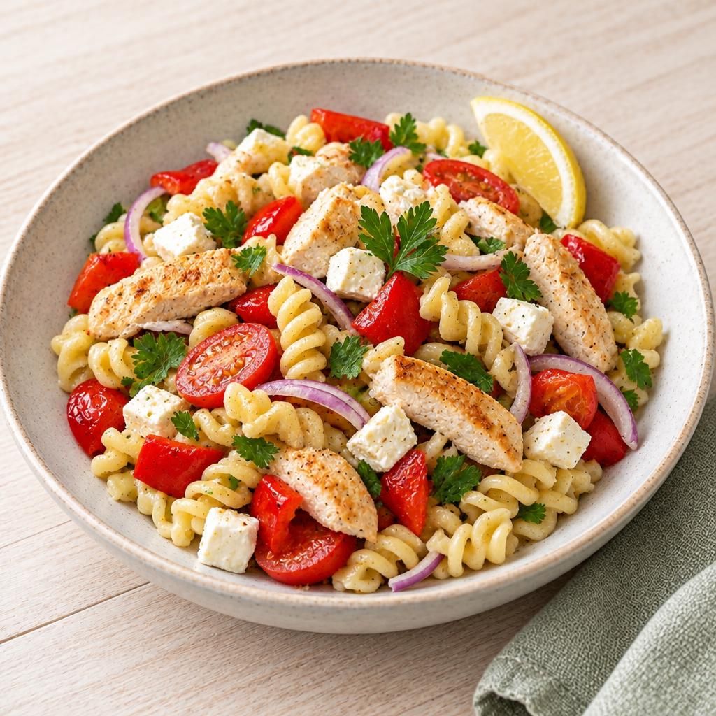 Nudelsalat griechischer Art