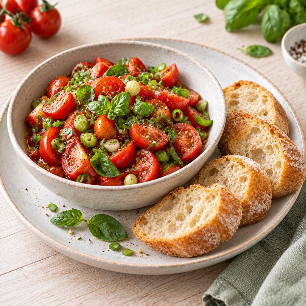 Tomatensalat mit Baguette