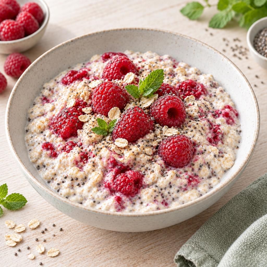 Vegane Himbeer-Overnight-Oats