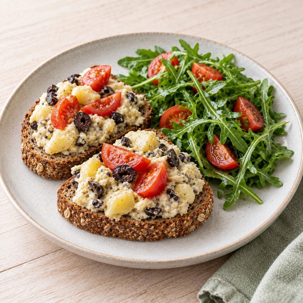 Brot mit Kartoffel-Oliven-Creme