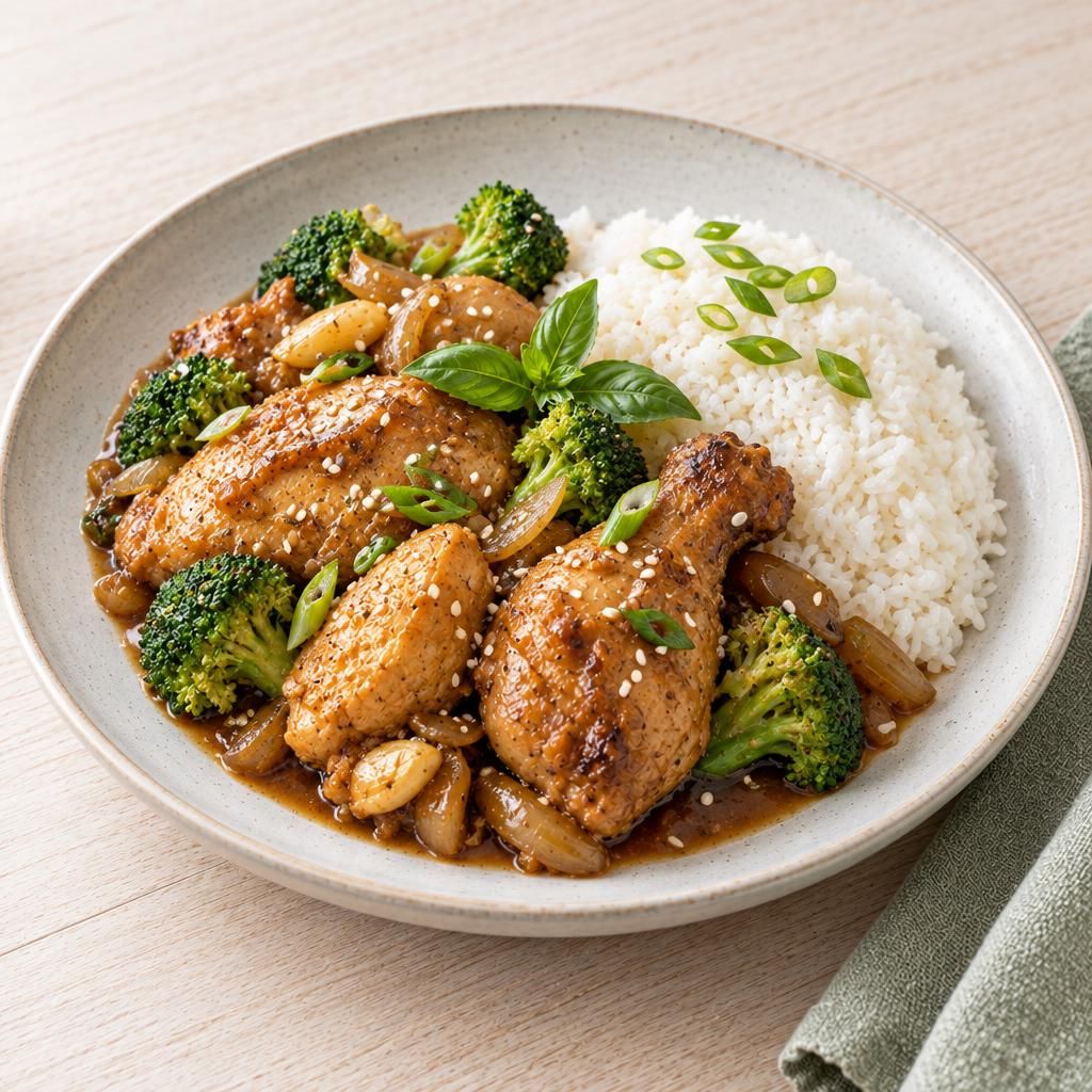 Hühnchen-Adobo mit Reis