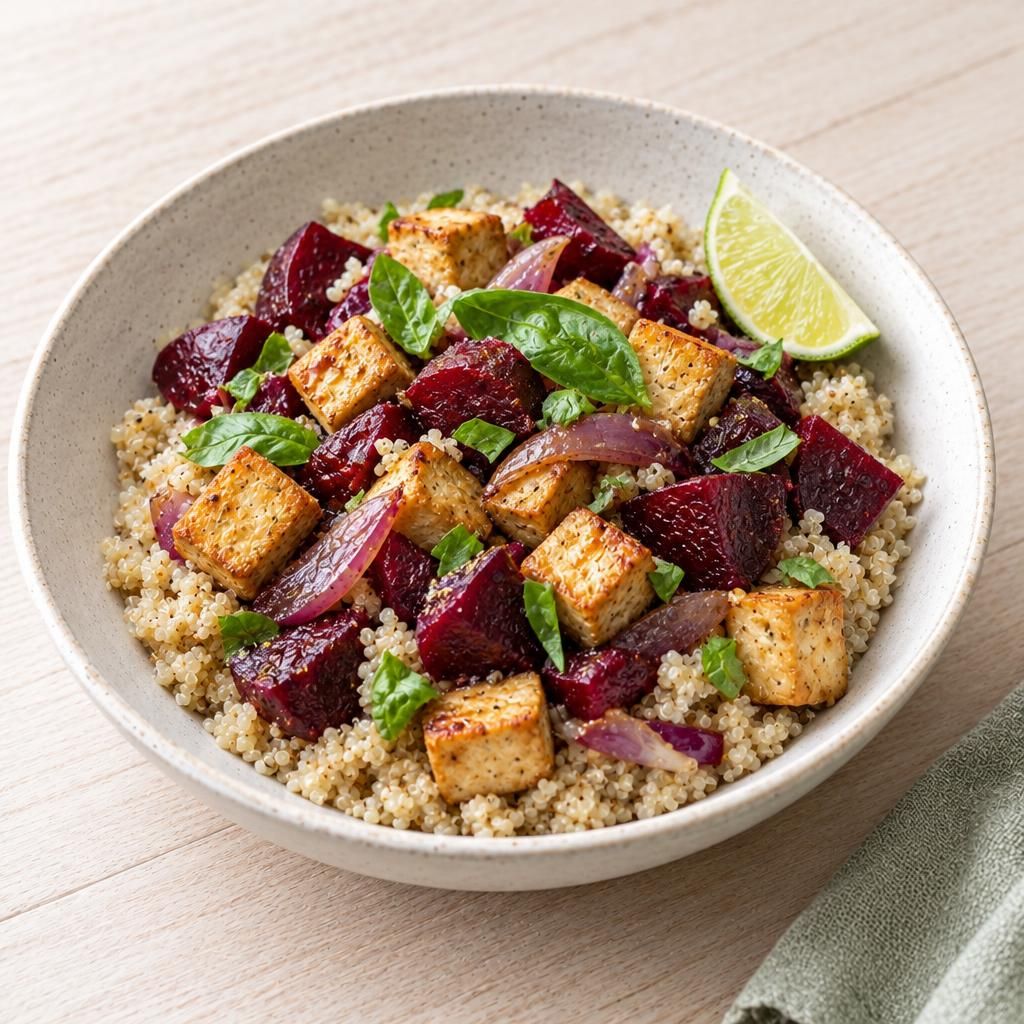 Quinoa mit Roter Bete und Tofu
