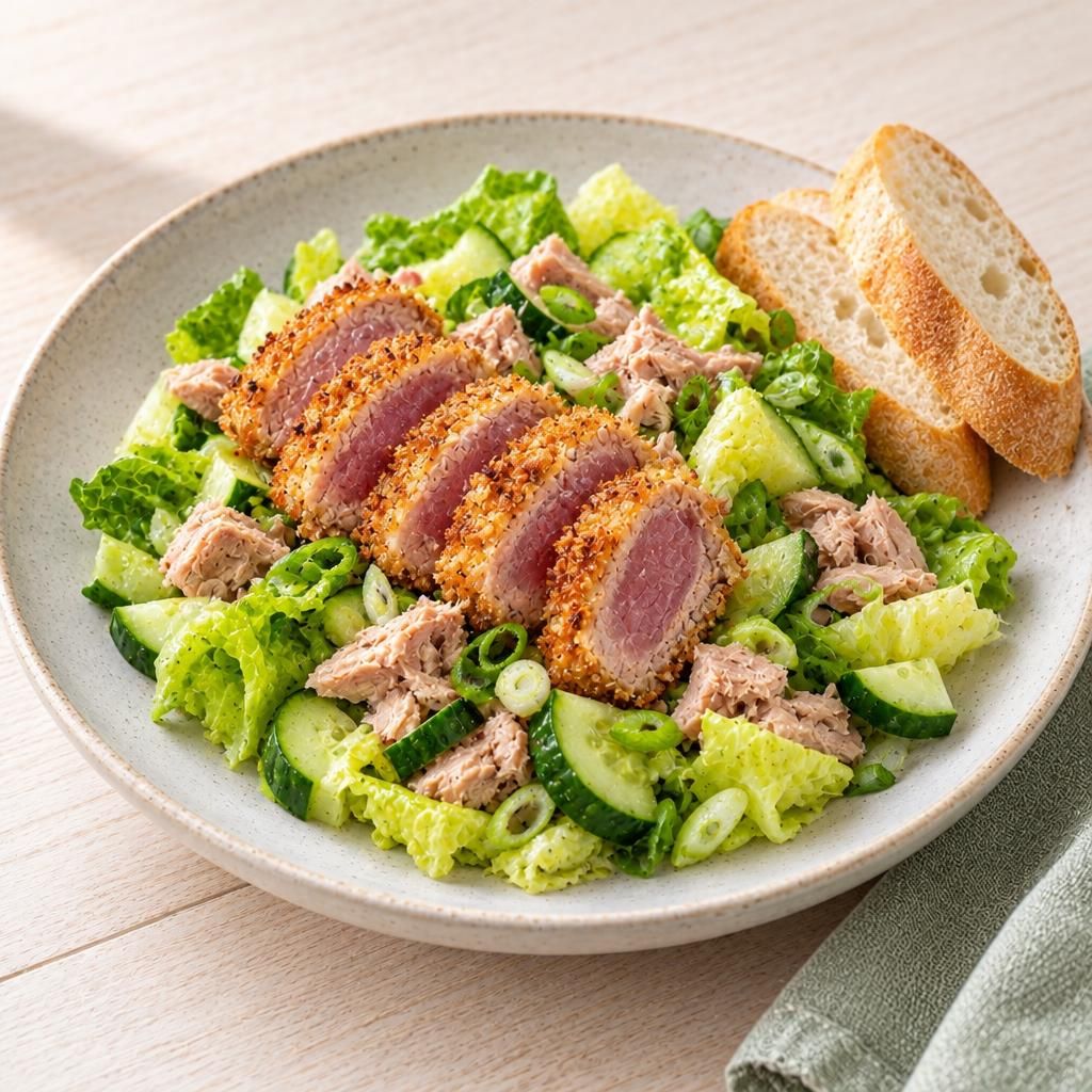 Knuspriger Thunfisch auf Salat