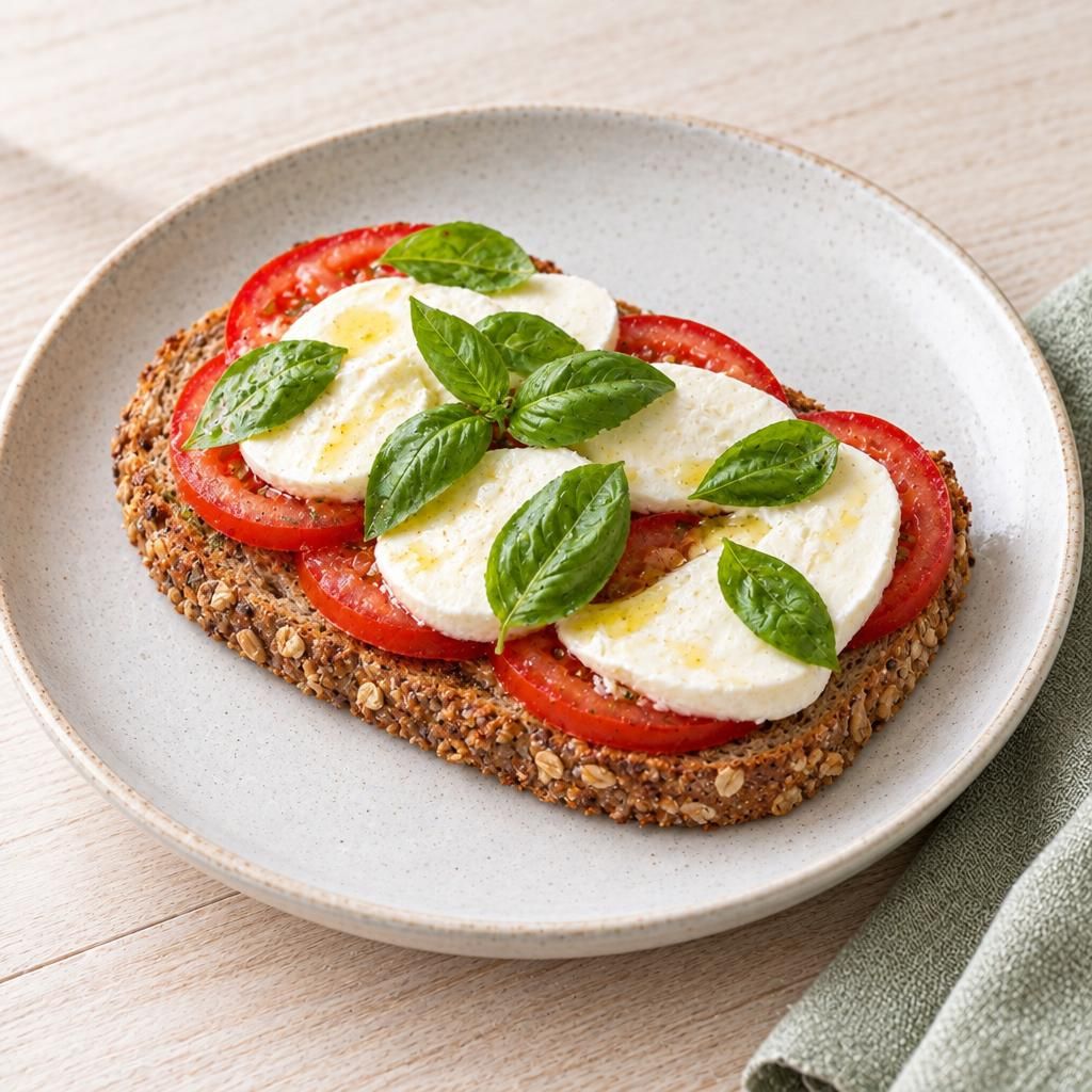 Brot mit Tomaten und Mozzarella