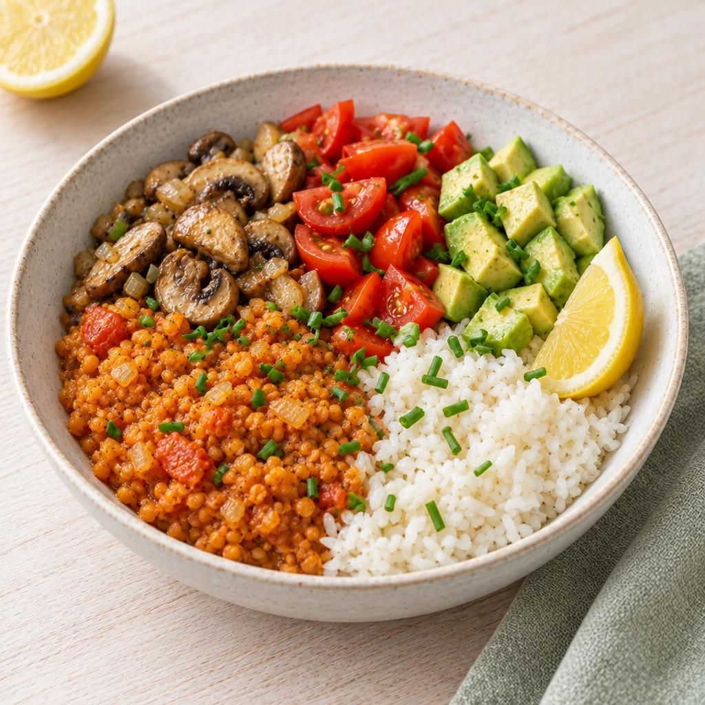 Bunte Bowl mit Linsen