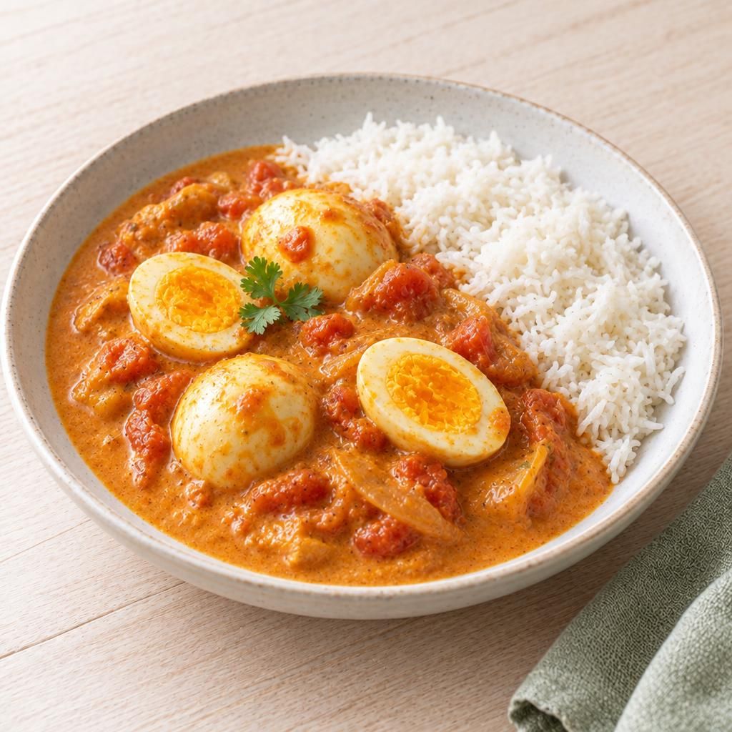 Eier-Curry mit Reis