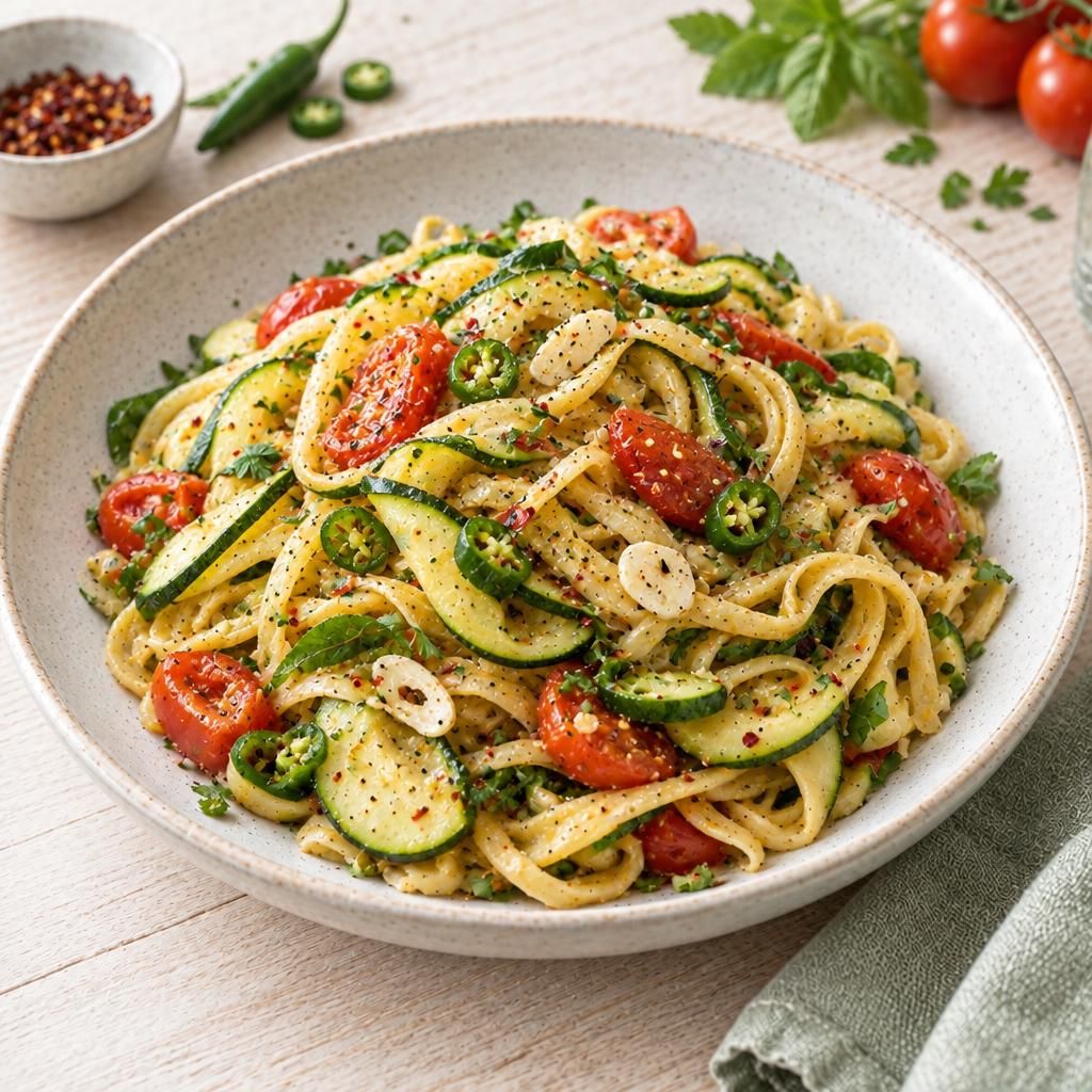 Zucchini-Chili-Nudeln