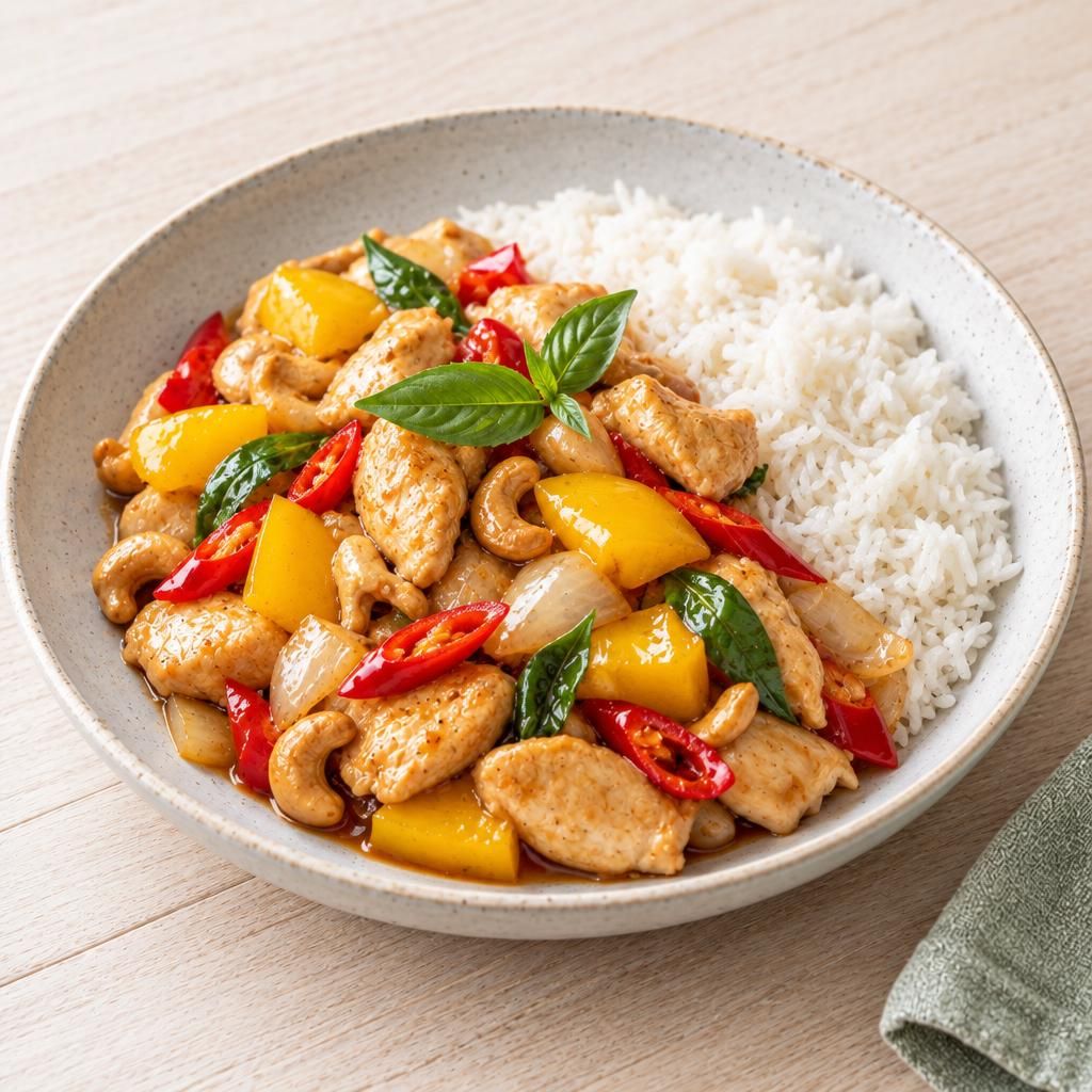Chilihühnchen mit Reis