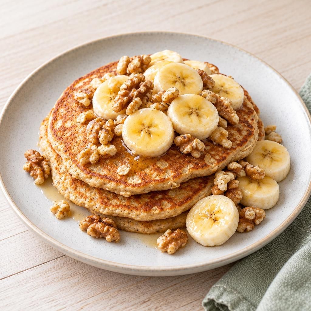 Pancakes mit Bananen und Walnüssen