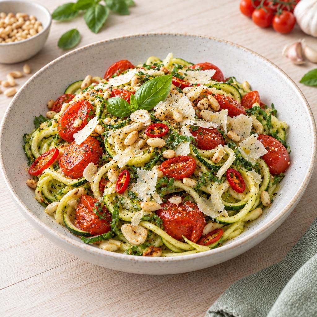 Zucchini-Nudeln mit Tomaten