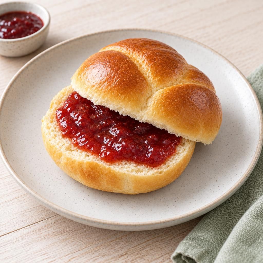 Milchbrötchen mit Marmelade