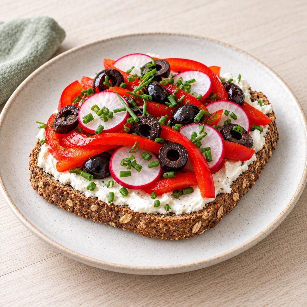 Frischkäsebrot mit Paprika