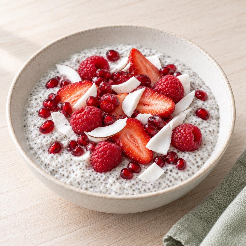 Chiapudding mit Beeren