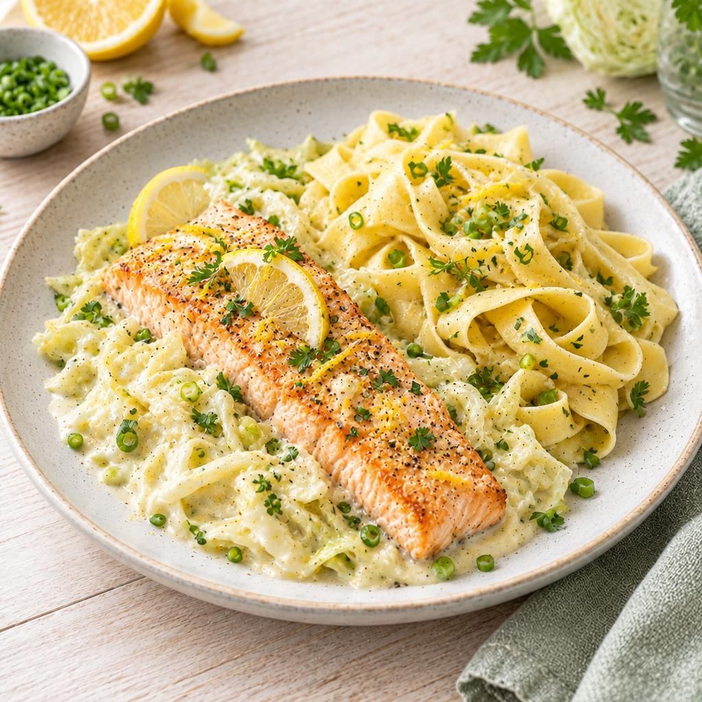 Zitronenlachs mit Bandnudeln