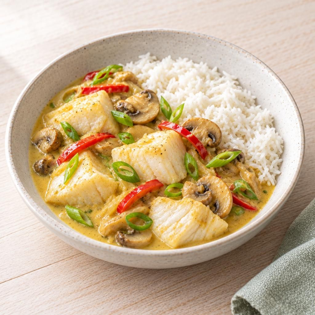 Fischcurry mit Reis