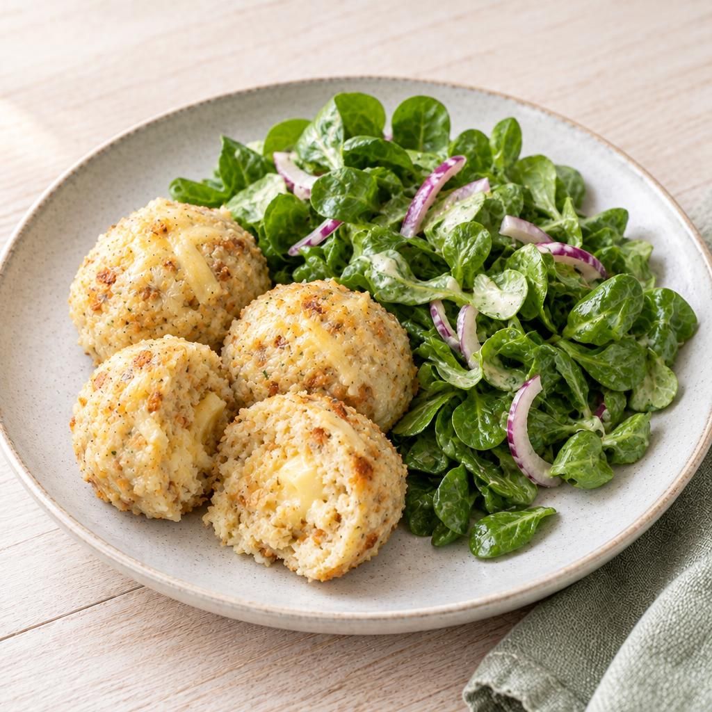Feldsalat mit Bergkäseknödel