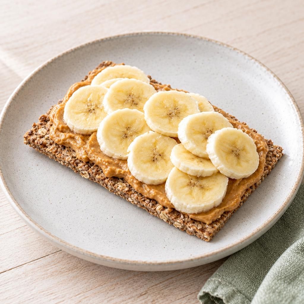 Knäcke mit Erdnuss und Banane