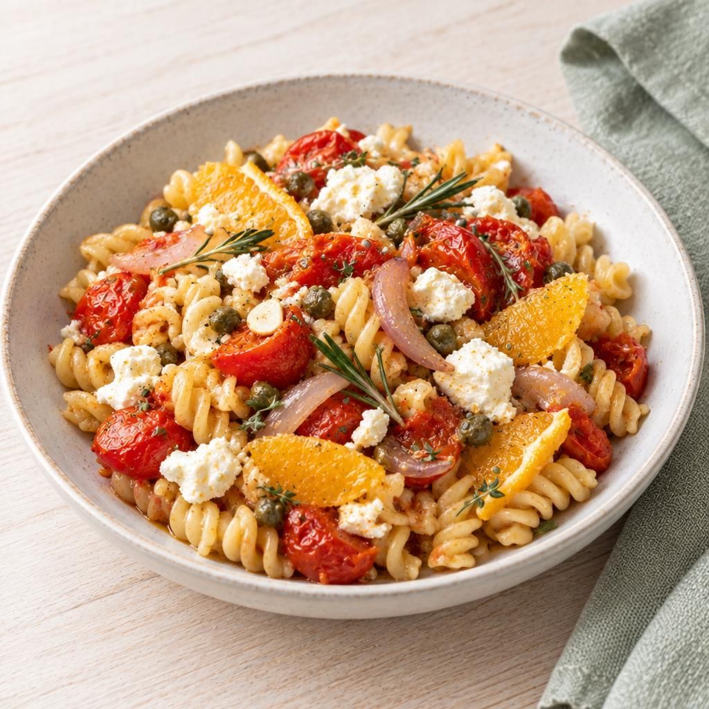 Pasta mit Tomaten und Feta