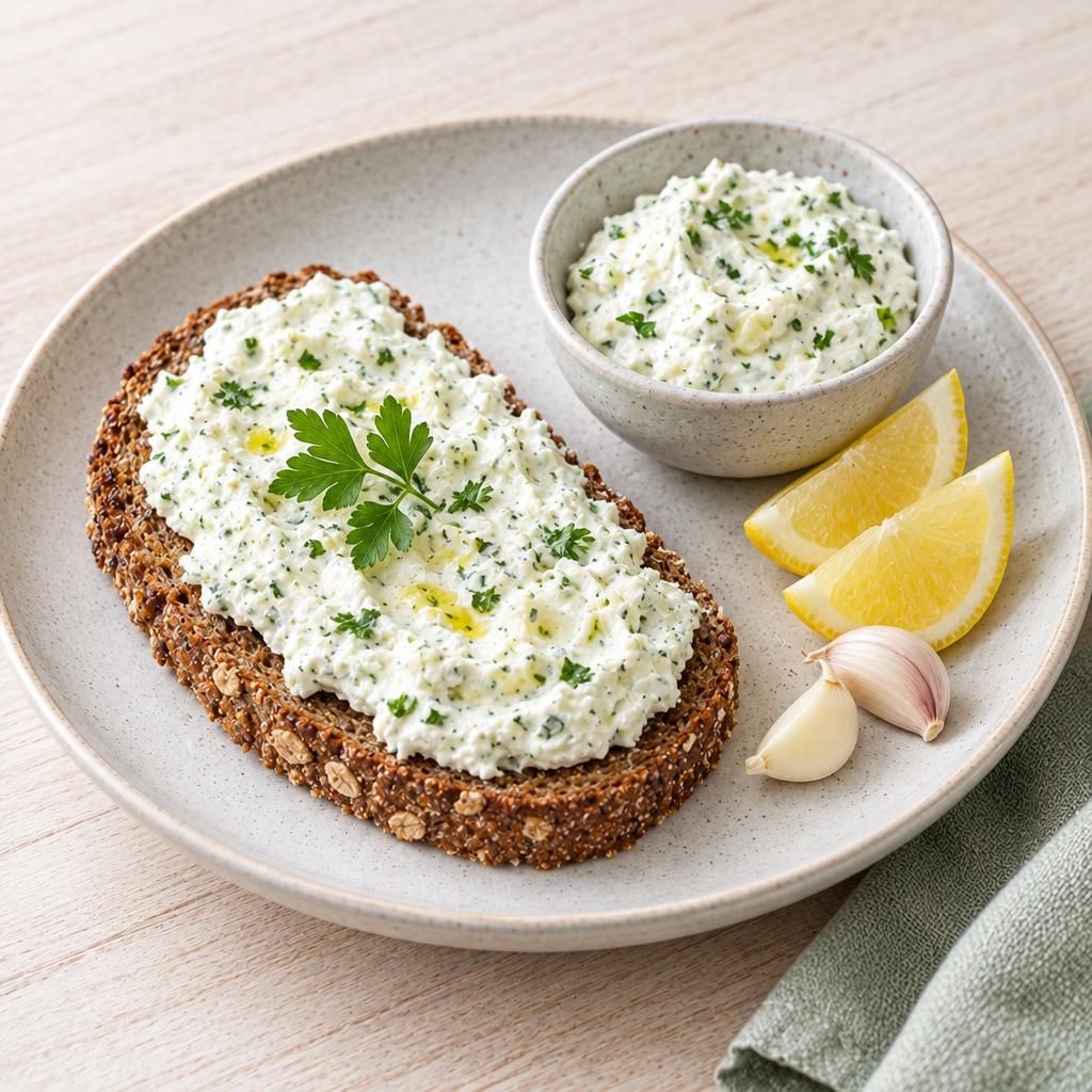 Brot mit Knoblauchquark