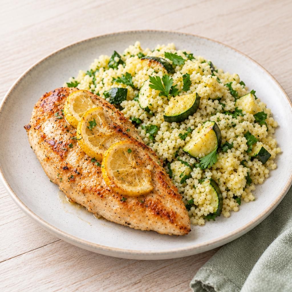 Zitronen-Hähnchen mit Zucchini-Couscous