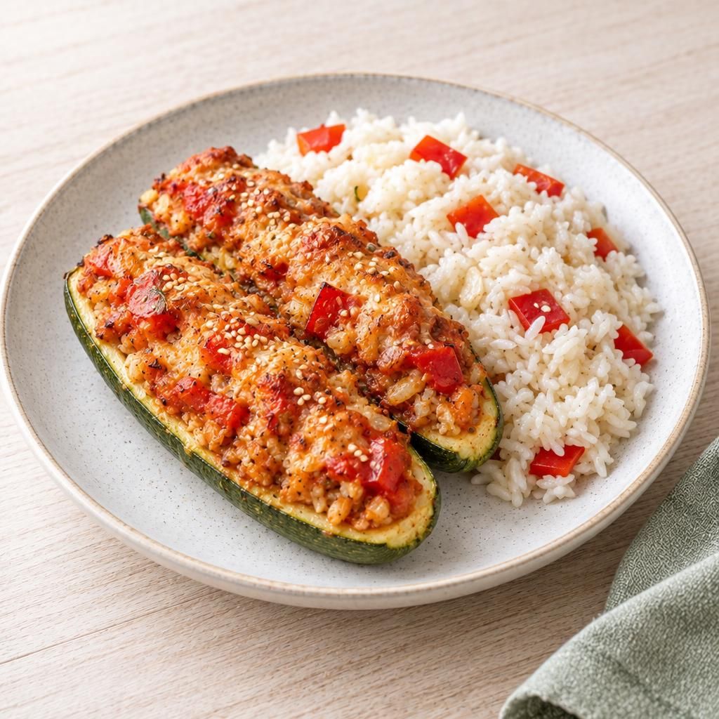 Gefüllte Zucchini mit Reis