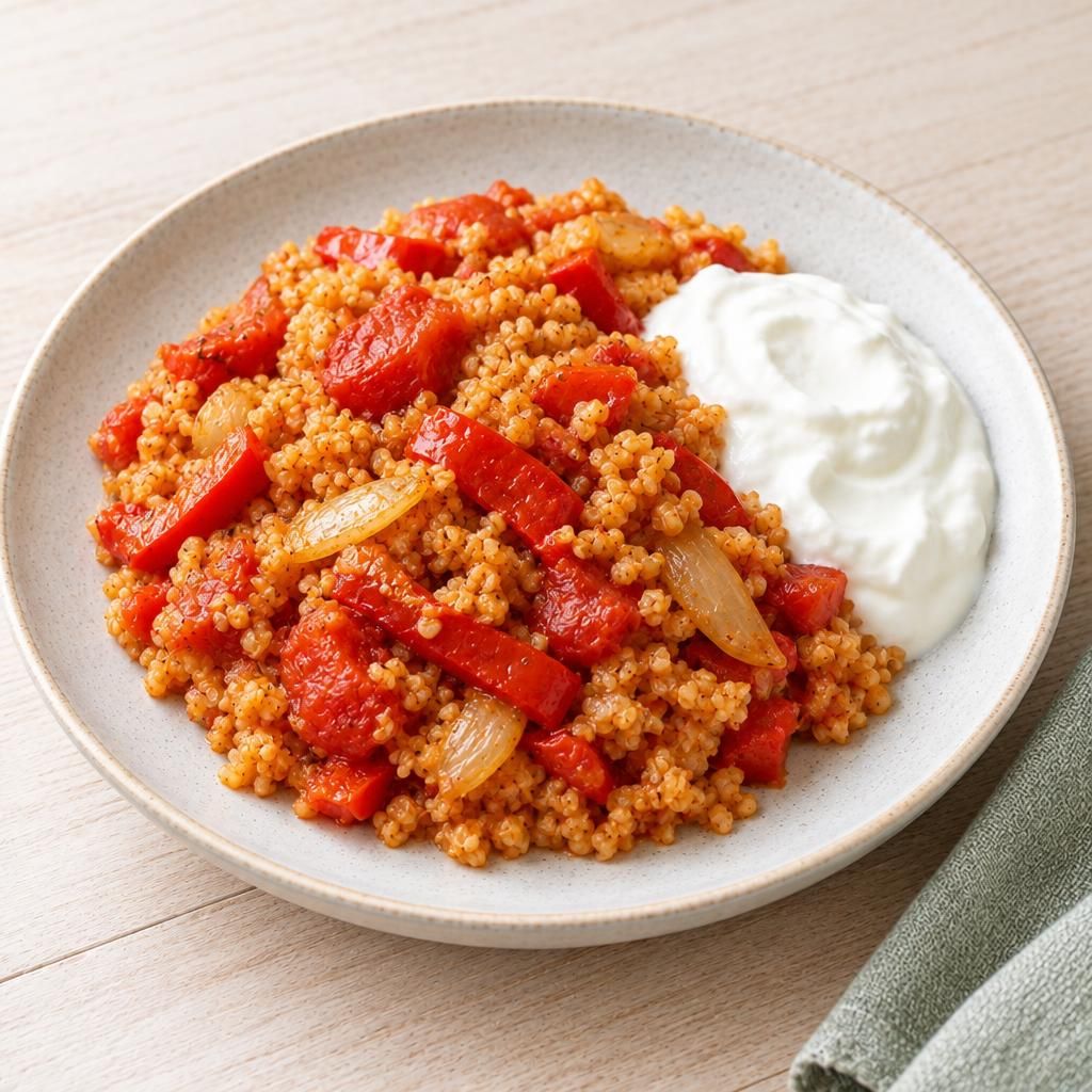 Bulgur-Paprika-Pfanne mit Joghurt