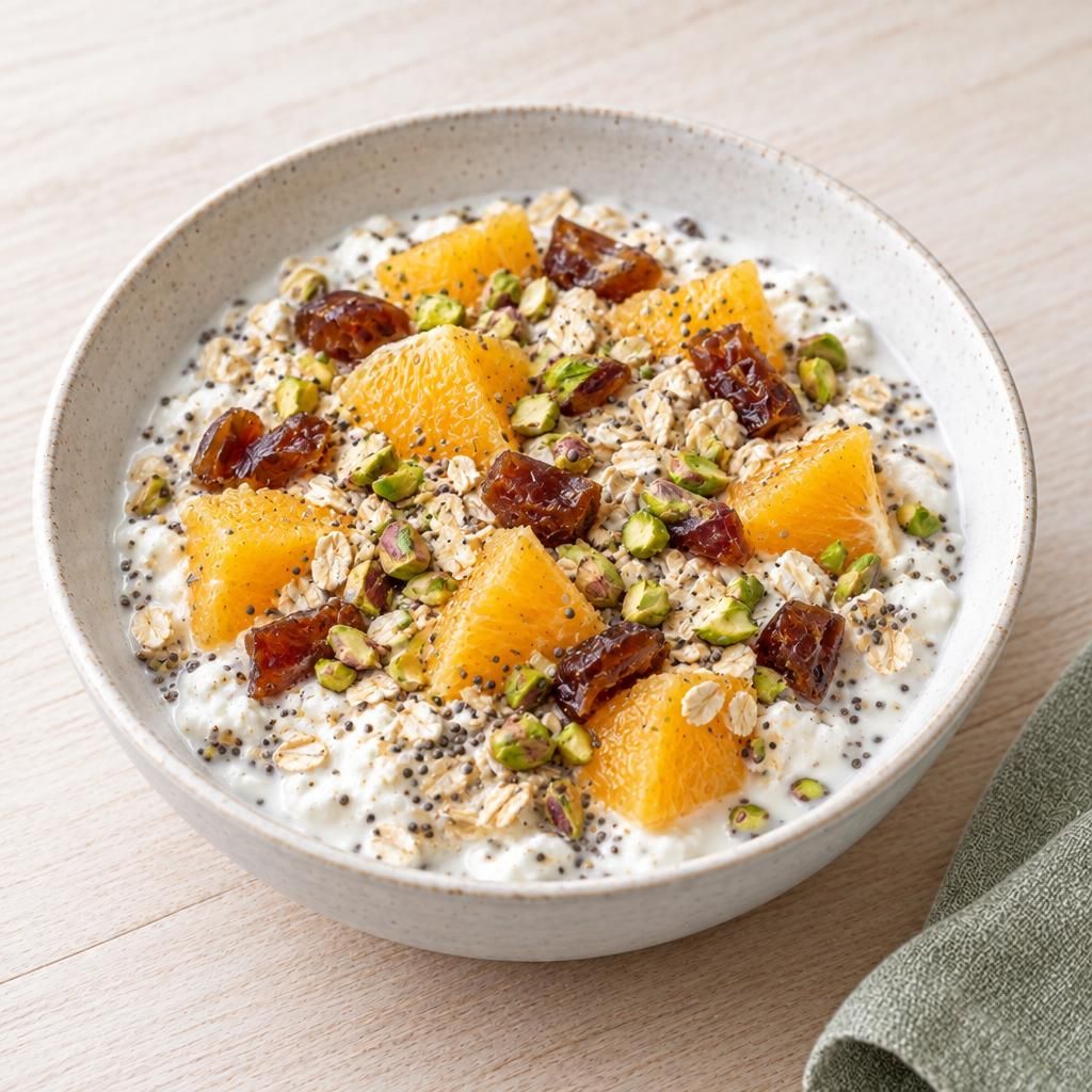 Müsli mit Orange und Dattel