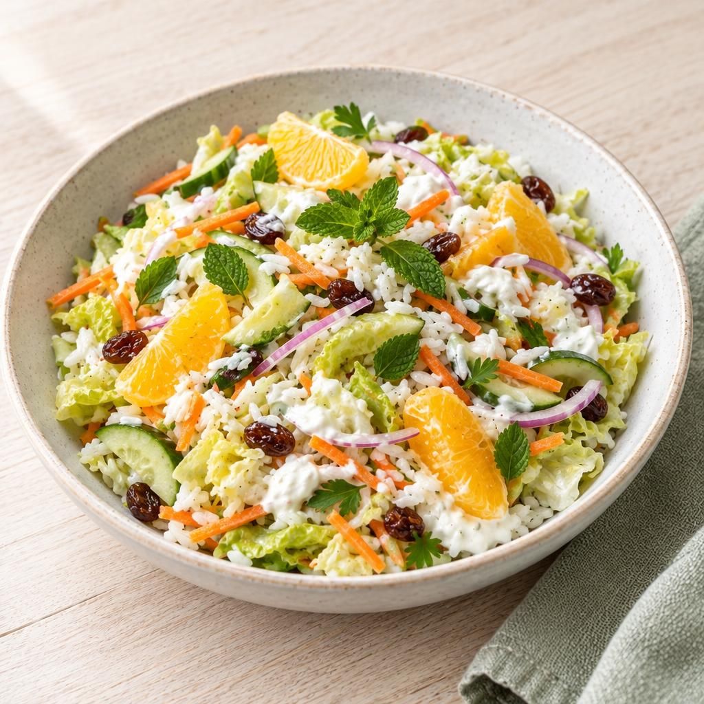 Reissalat mit Orangen