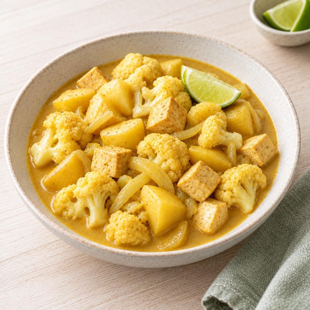 Kartoffel-Blumenkohl-Curry mit Tofu