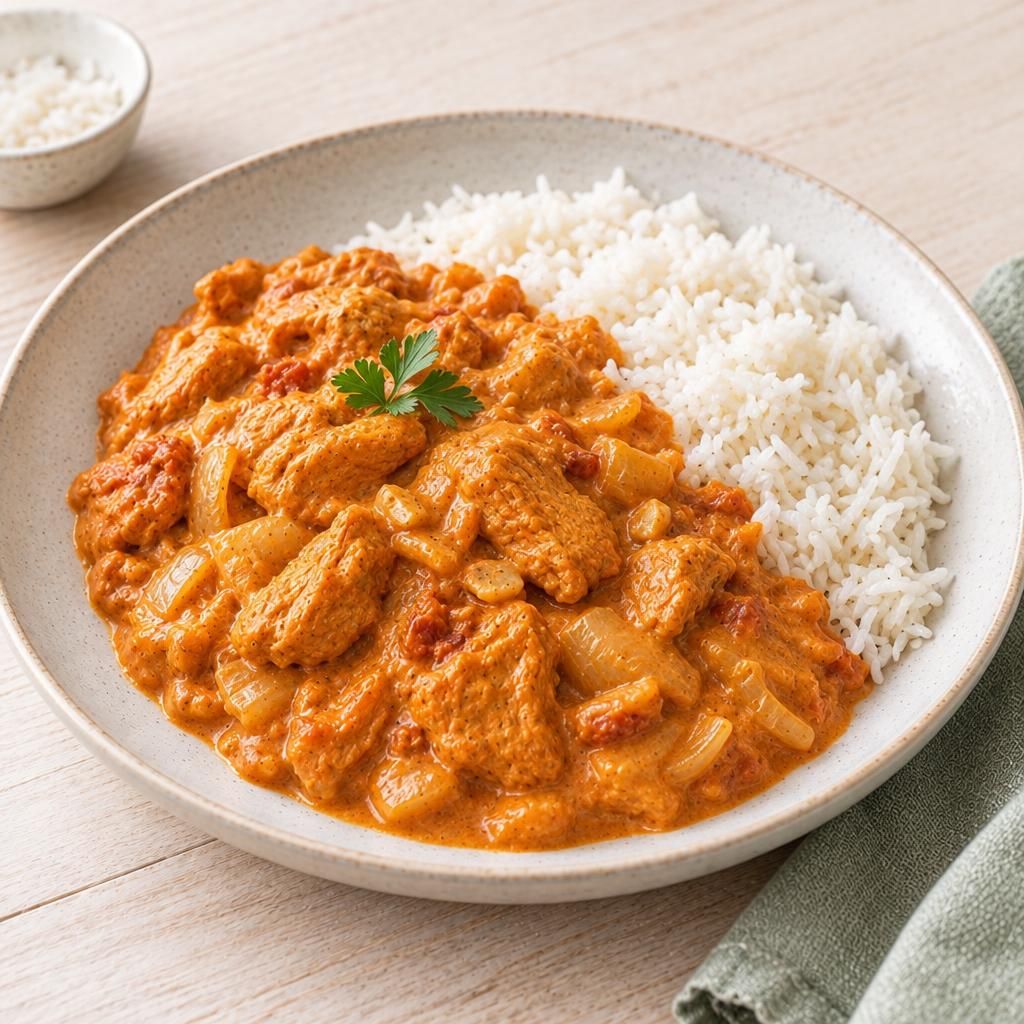Veggie-Butter-Chicken mit Reis