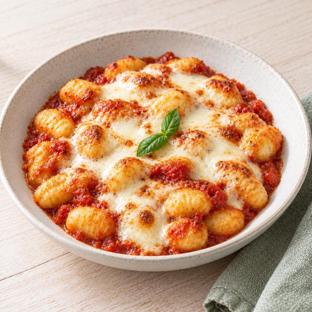Gnocchi-Auflauf mit Tomatensoße und Mozzarella